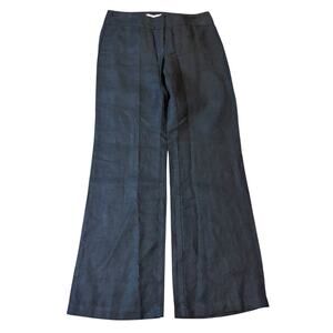 EILEEN FISHER Women's 100% Linen Wide Leg Pants Size 4 Black Trousers